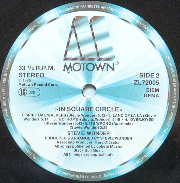 Stevie Wonder - In Square Circle | Motown (ZL 72005) - 7 Stevie Wonder - In Square Circle | Motown (ZL 72005) - 7