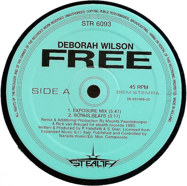 Deborah Wilson - Free | Stealth Records (STR 6093) - 3 Deborah Wilson - Free | Stealth Records (STR 6093) - 3
