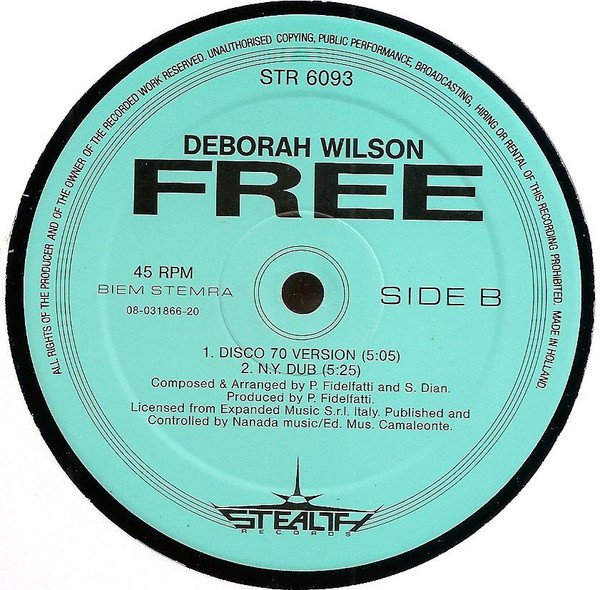 Deborah Wilson - Free | Stealth Records (STR 6093) - 4 Deborah Wilson - Free | Stealth Records (STR 6093) - 4