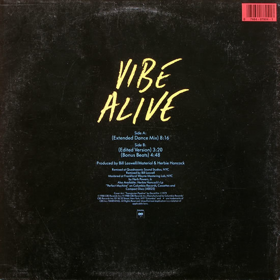 Herbie Hancock - Vibe Alive | Columbia (44 07804) - 2 Herbie Hancock - Vibe Alive | Columbia (44 07804) - 2