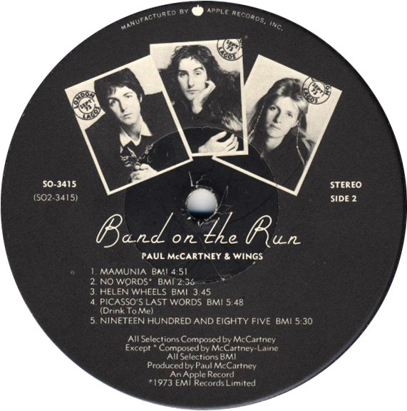 Wings - Band On The Run | Apple Records (SO-3415) - 4