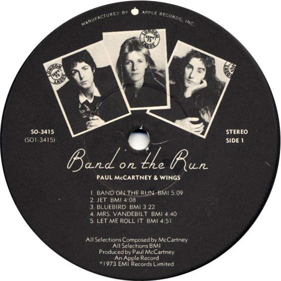 Wings - Band On The Run | Apple Records (SO-3415) - 3