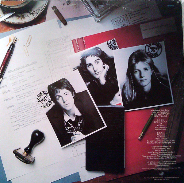 Wings - Band On The Run | Apple Records (SO-3415) - 2