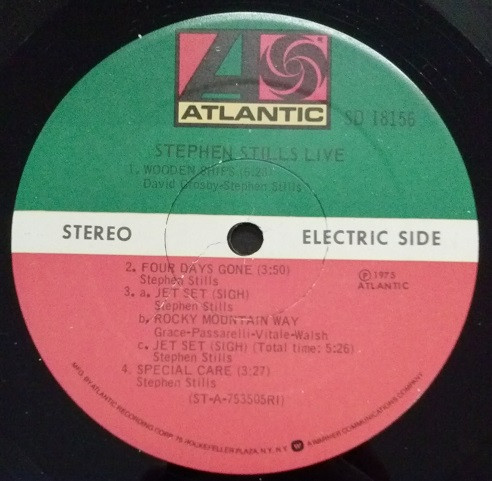 Stephen Stills - Stephen Stills Live | Atlantic (SD 18156) - 3