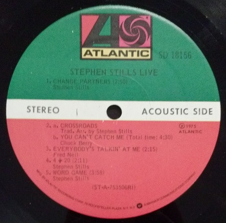 Stephen Stills - Stephen Stills Live | Atlantic (SD 18156) - 4