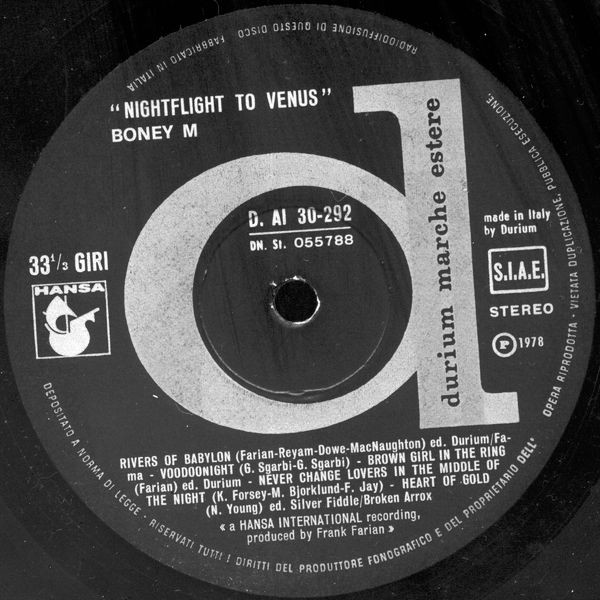 Boney M. - Nightflight To Venus | Durium (DAI 30292) - 5