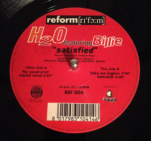H2O Featuring Billie - Satisfied | Reform (REF 004) - main