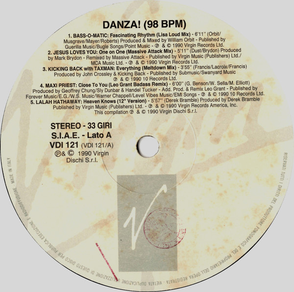 Various - Danza! (98 BPM) | Virgin Dischi S.R.L. (VDI 121) - 3