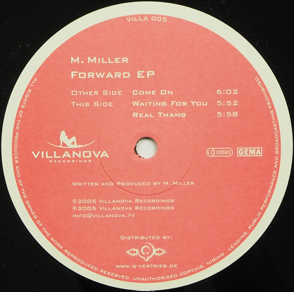 M. Miller - Forward EP | Villanova Recordings (VILLA005) - main