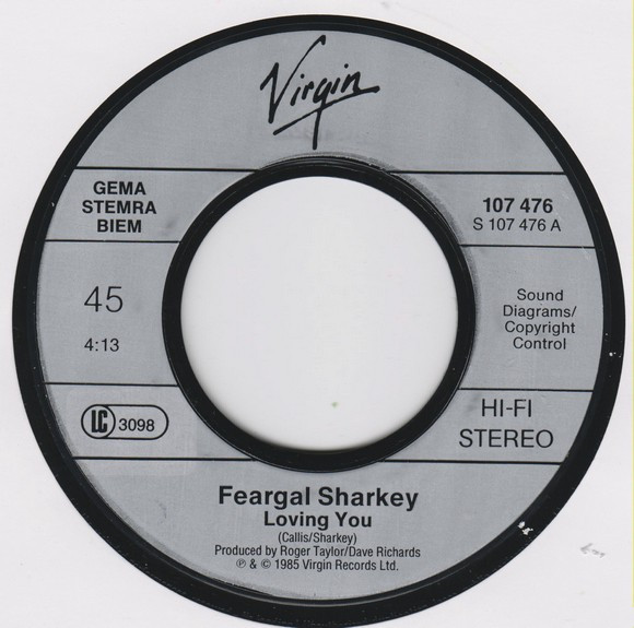 Feargal Sharkey - Loving You | Virgin (107 476) - 3