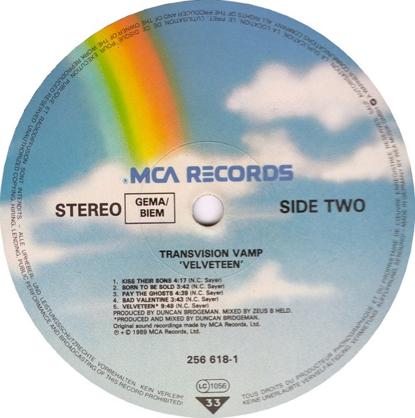 Transvision Vamp - Velveteen | MCA Records (256 618-1) - 4