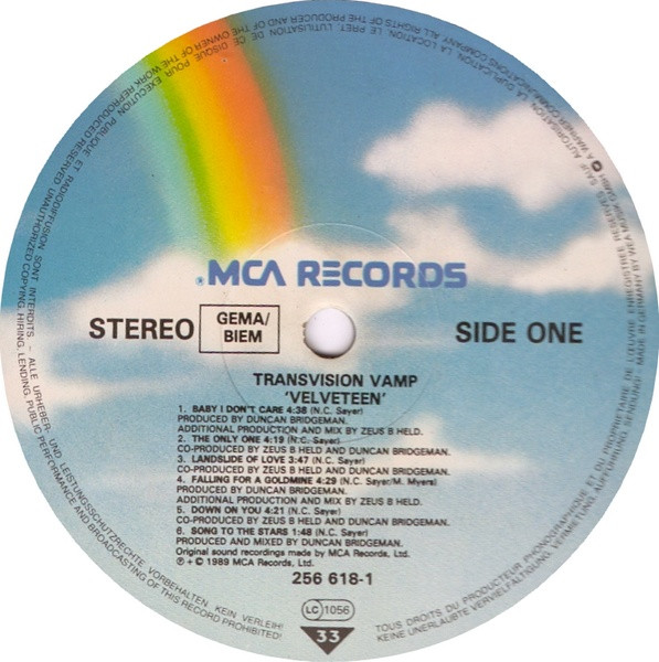 Transvision Vamp - Velveteen | MCA Records (256 618-1) - 3
