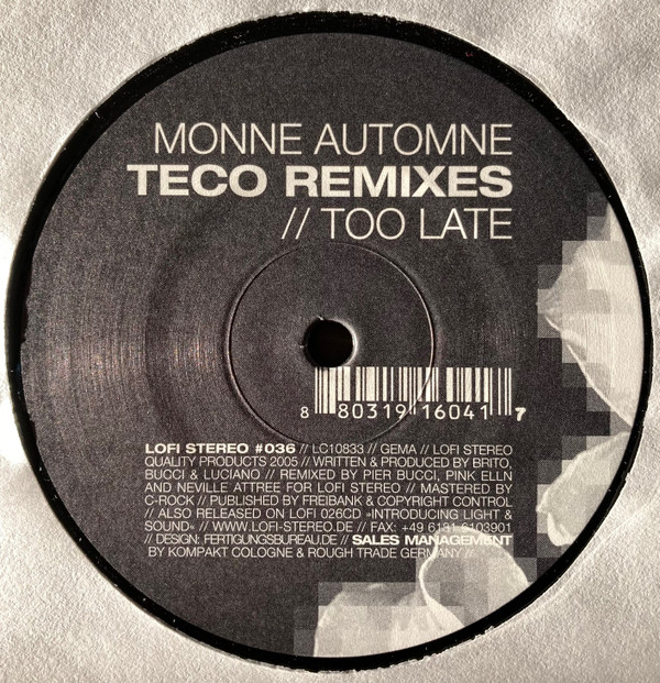 Monne Automne - Teco Remixes / Too Late | Lo-Fi Stereo (LOFI STEREO #036) - 4