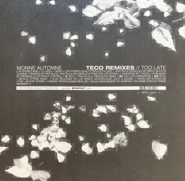 Monne Automne - Teco Remixes / Too Late | Lo-Fi Stereo (LOFI STEREO #036) - 2
