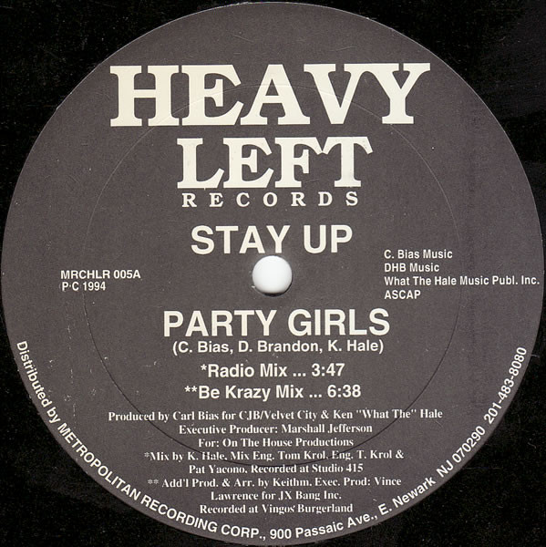 Party Girls - Stay Up | Heavy Left Records (MRCHLR 005) - main