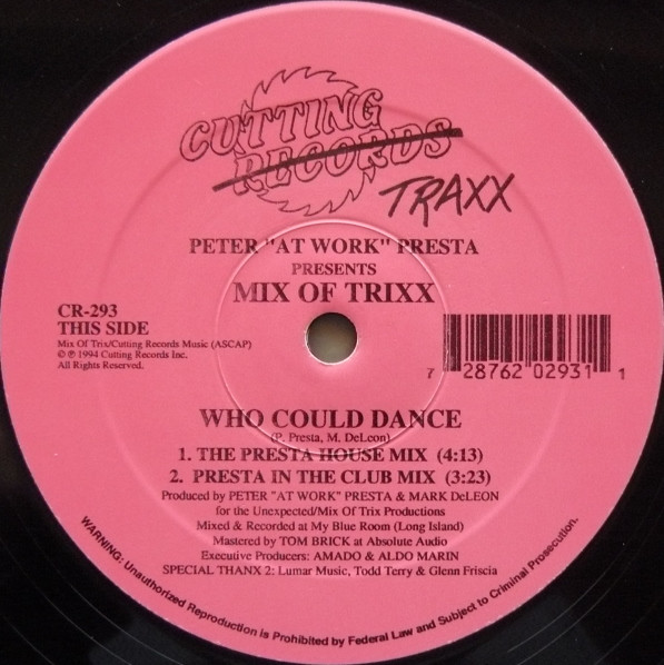 Peter Presta Presents Mix Of Trixx - Who Could Dance | Cutting Traxx (CR-293)