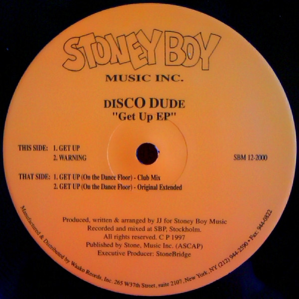 Disco Dude - Get Up EP | Stoney Boy Music (SBM 12-2000) - main