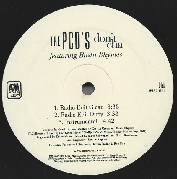 The Pussycat Dolls Featuring Busta Rhymes - Don't Cha | A&M Records (AMRR-11412-1) - main