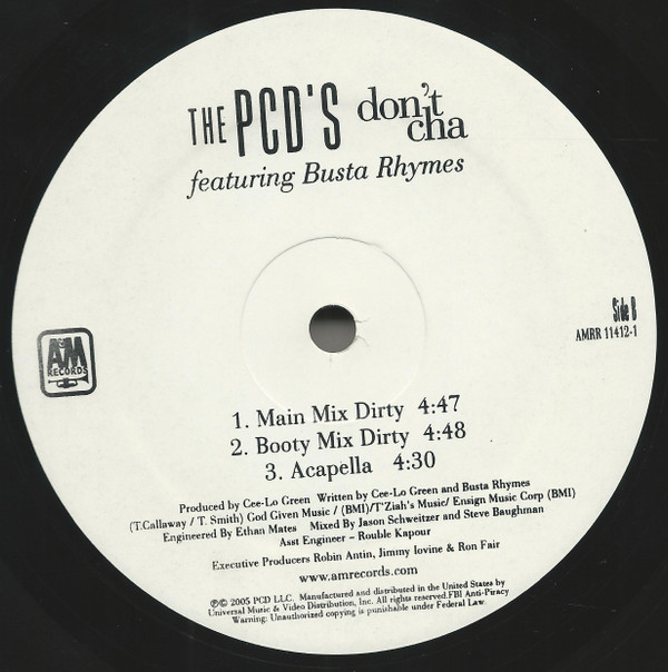 The Pussycat Dolls Featuring Busta Rhymes - Don't Cha | A&M Records (AMRR-11412-1) - 2