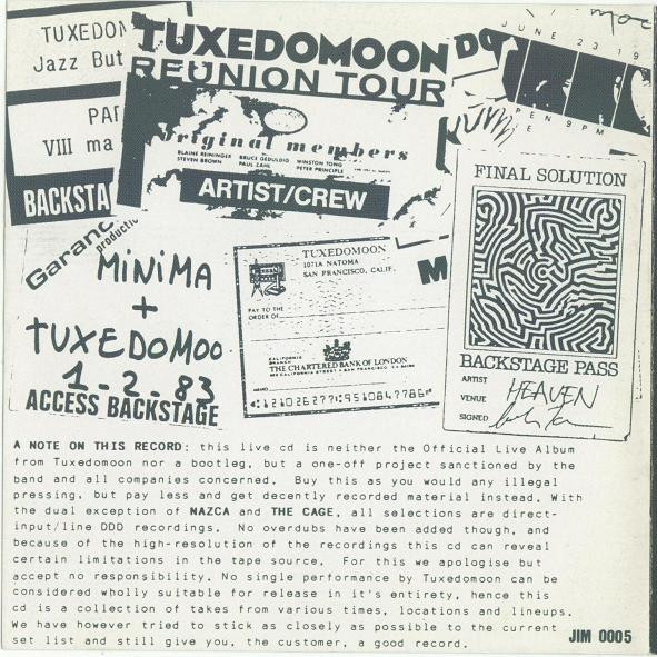 Tuxedomoon - Ten Years In One Night (Live) | Jimco Records (JIM 0005) - 2