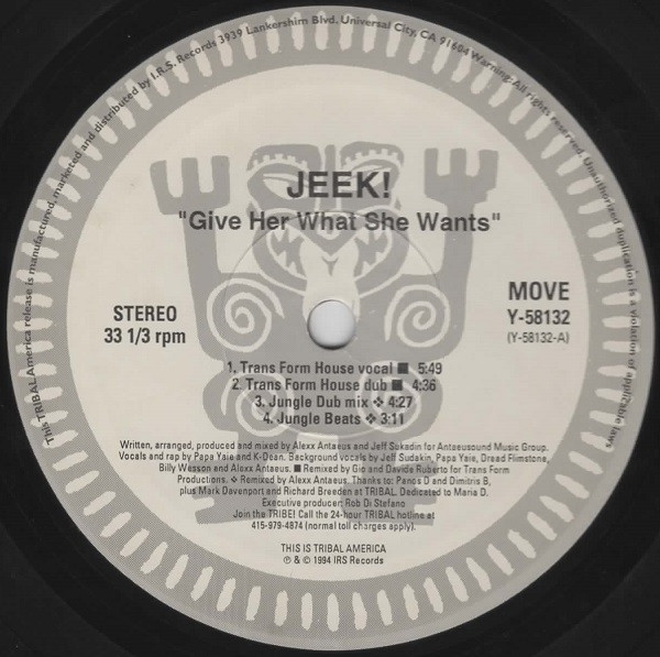 JEEK! - Give Her What She Wants | TRIBAL America (Y-58132) - 2