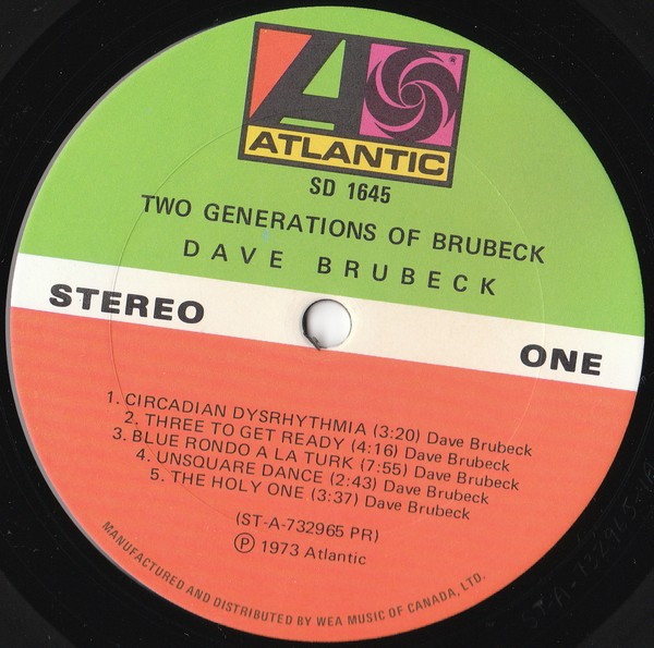 Dave Brubeck - Two Generations Of Brubeck | Atlantic (SD 1645) - 3