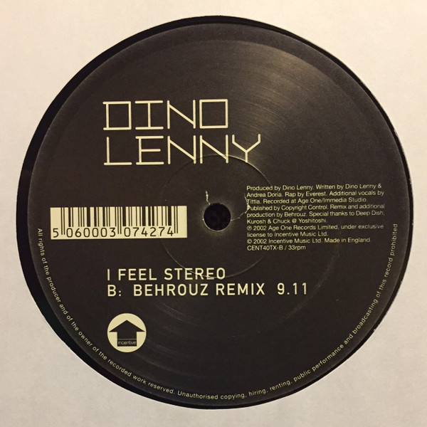 Dino Lenny - I Feel Stereo | Incentive (CENT40TX) - 3