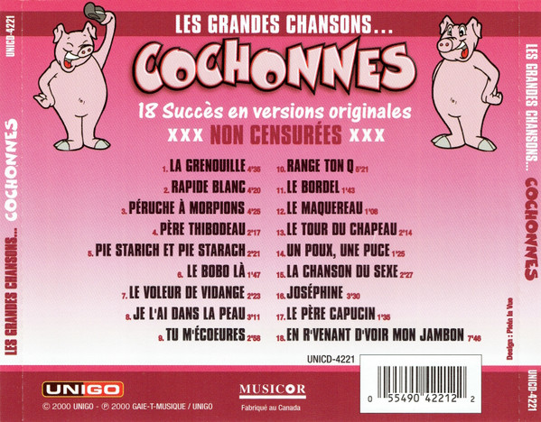 Various - Les Grandes Chansons... Cochonnes | Unigo (UNICD-4221) - 2 Various - Les Grandes Chansons... Cochonnes | Unigo (UNICD-4221) - 2