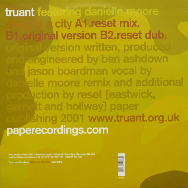Truant Featuring Danielle Moore - Song Of A City | Paper Recordings (PAP 076) - 2 Truant Featuring Danielle Moore - Song Of A City | Paper Recordings (PAP 076) - 2