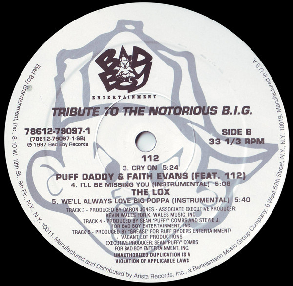 Puff Daddy & Faith Evans / 112 / The Lox - Tribute To The Notorious B.I.G. | Bad Boy Entertainment (78612-79097-1) - 4
