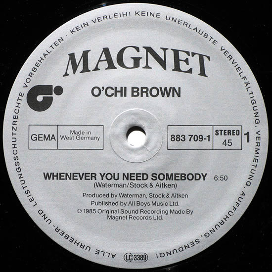 O'Chi Brown - Whenever You Need Somebody | Magnet (883 709-1) - 3