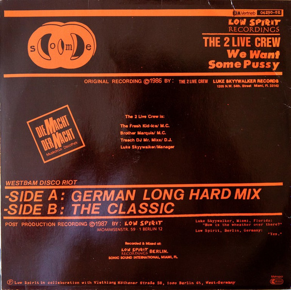 The 2 Live Crew - We Want Some Pussy | Low Spirit Recordings (04290-02) - 2 The 2 Live Crew - We Want Some Pussy | Low Spirit Recordings (04290-02) - 2