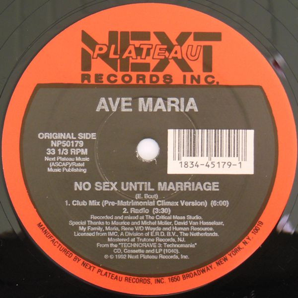 Ave Maria - No Sex Until Marriage | Next Plateau Records Inc. (NP50179)