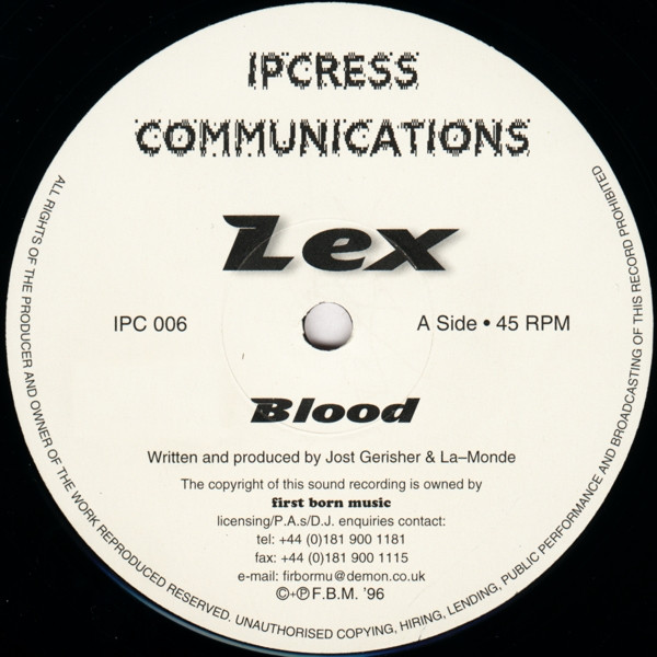 Lex - Blood | Ipcress Communications (IPC 006)