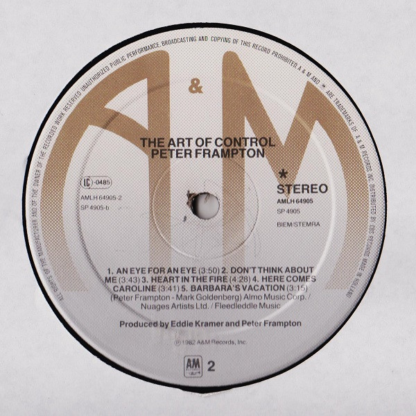 Peter Frampton - The Art Of Control | A&M Records (AMLH 64905) - 4 Peter Frampton - The Art Of Control | A&M Records (AMLH 64905) - 4