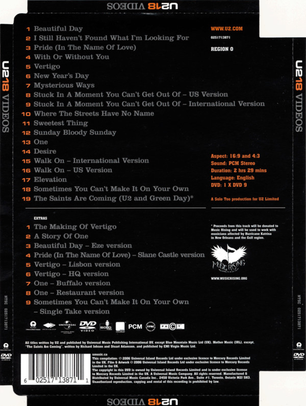 U2 - U218 Videos | Island Records (0251713871) - 2 U2 - U218 Videos | Island Records (0251713871) - 2