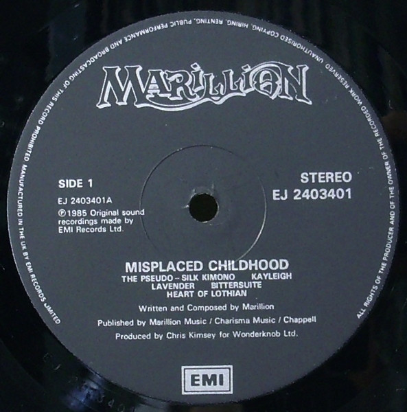 Marillion - Misplaced Childhood | EMI (EJ 2403401) - 5 Marillion - Misplaced Childhood | EMI (EJ 2403401) - 5