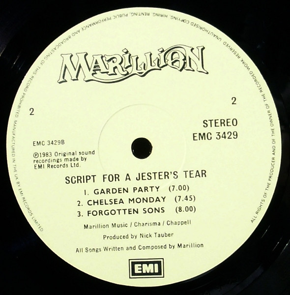 Script For A Jester's Tear