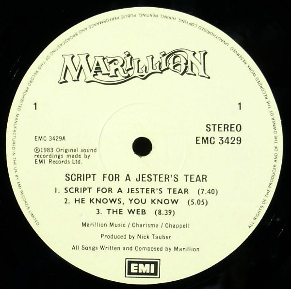 Script For A Jester's Tear