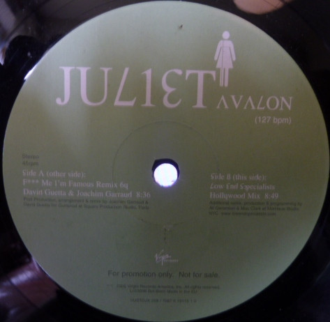 Juliet - Avalon | Virgin (VUSTDJX 299) - 3 Juliet - Avalon | Virgin (VUSTDJX 299) - 3