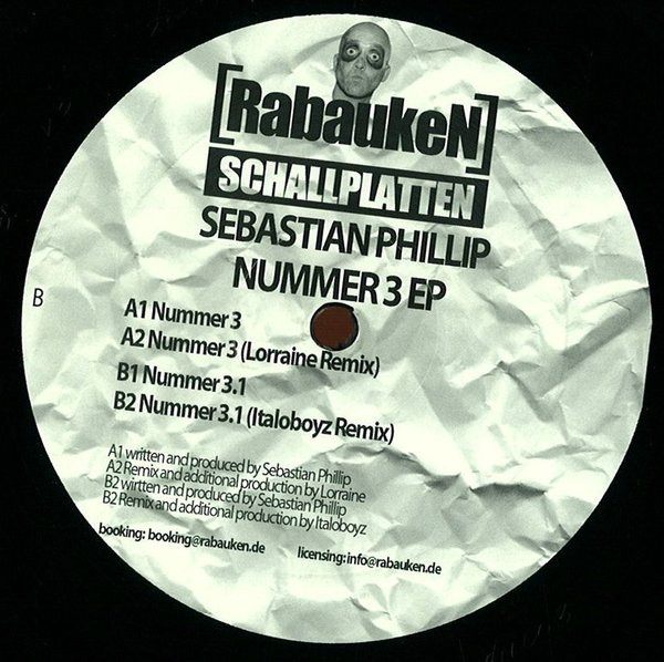 Sebastian Phillip - Nummer 3 Ep | RabaukeN Schallplatten (RABAUKEN003) - 2 Sebastian Phillip - Nummer 3 Ep | RabaukeN Schallplatten (RABAUKEN003) - 2