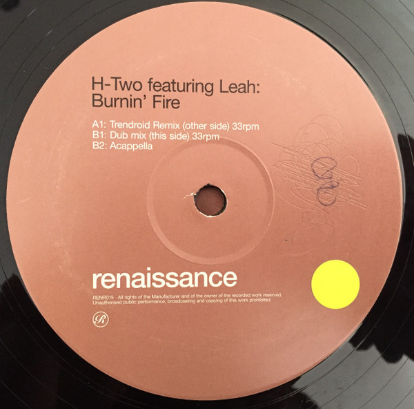 H-Two Featuring Leah Rasmussen - Burnin' Fire | Renaissance (RENR015) - 3