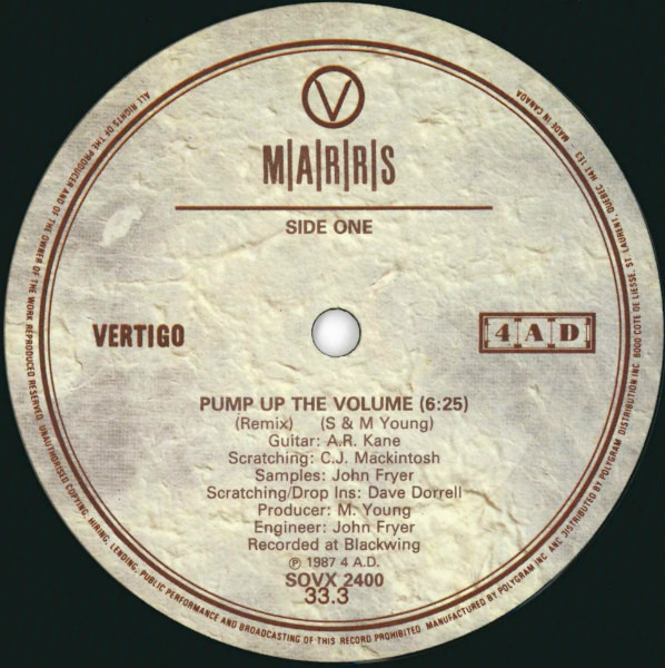 M|A|R|R|S - Pump Up The Volume | Vertigo (SOVX 2400) - 3