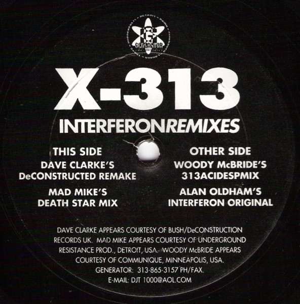 X-313 - Interferon (Remixes) | Generator Records (GEN018) - main X-313 - Interferon (Remixes) | Generator Records (GEN018) - main