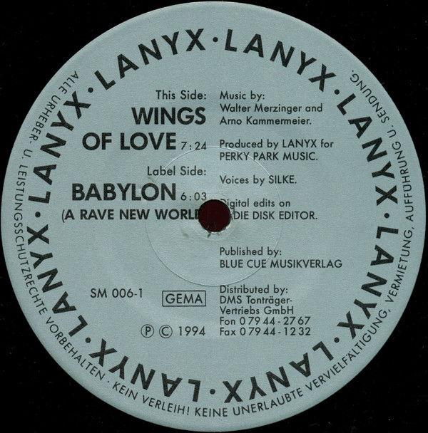 Lanyx - Wings Of Love / Babylon | Sodom Music (SM 006-1) - main Lanyx - Wings Of Love / Babylon | Sodom Music (SM 006-1) - main