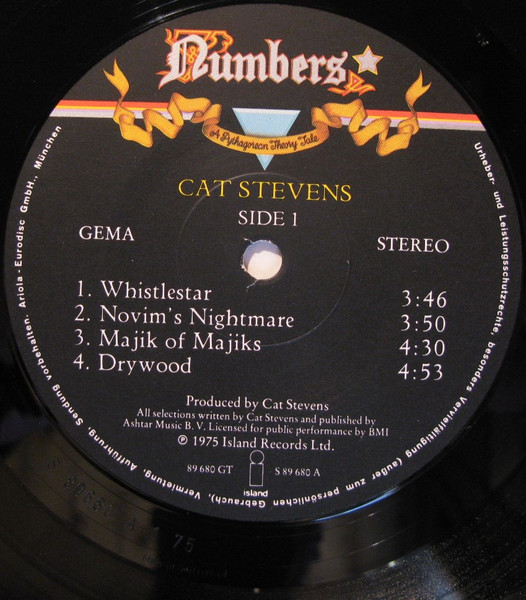 Cat Stevens - Numbers | Island Records (89 680 GT) - 3 Cat Stevens - Numbers | Island Records (89 680 GT) - 3