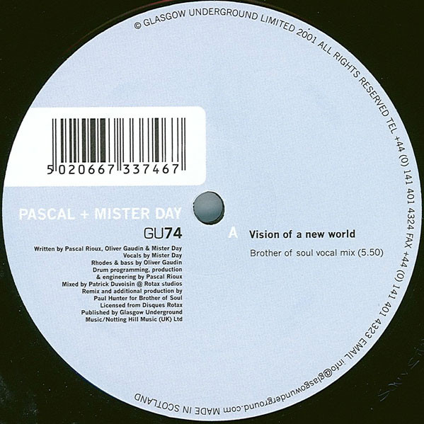 Pascal & Mister Day - Vision Of A New World | Glasgow Underground (GU74)