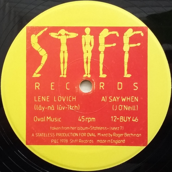 Lene Lovich - Say When | Stiff Records (12-BUY 46) - 3 Lene Lovich - Say When | Stiff Records (12-BUY 46) - 3