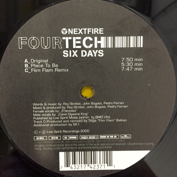 Fourtech - Six Days | Nextfire Recordings (74321 74237 1) - 2 Fourtech - Six Days | Nextfire Recordings (74321 74237 1) - 2