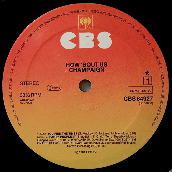 Champaign - How 'bout Us | CBS (CBS 84927) - 3